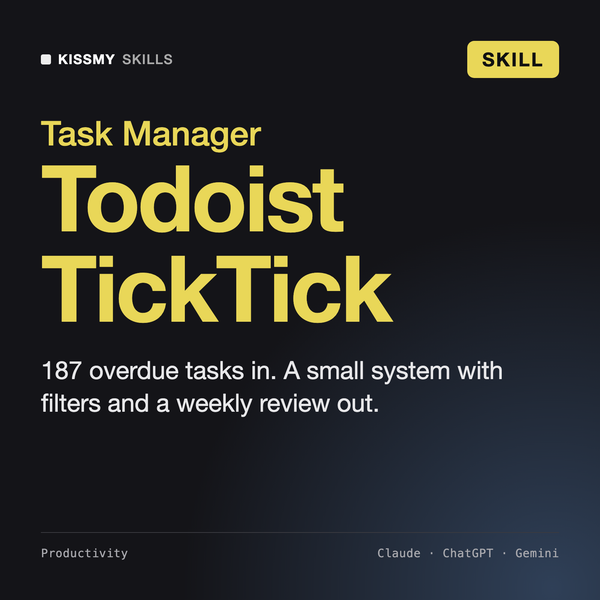 AI Skill for Todoist & TickTick AI skill by KissMySkills, cover