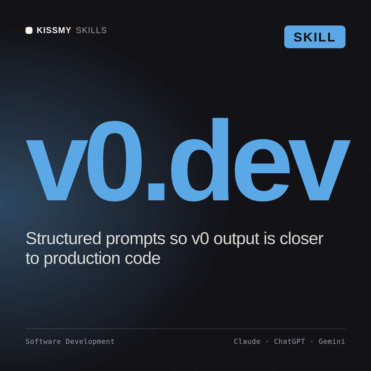 v0.dev AI skill by KissMySkills, cover
