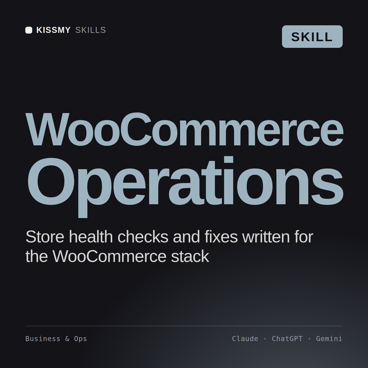 WooCommerce Operations AI skill by KissMySkills, cover