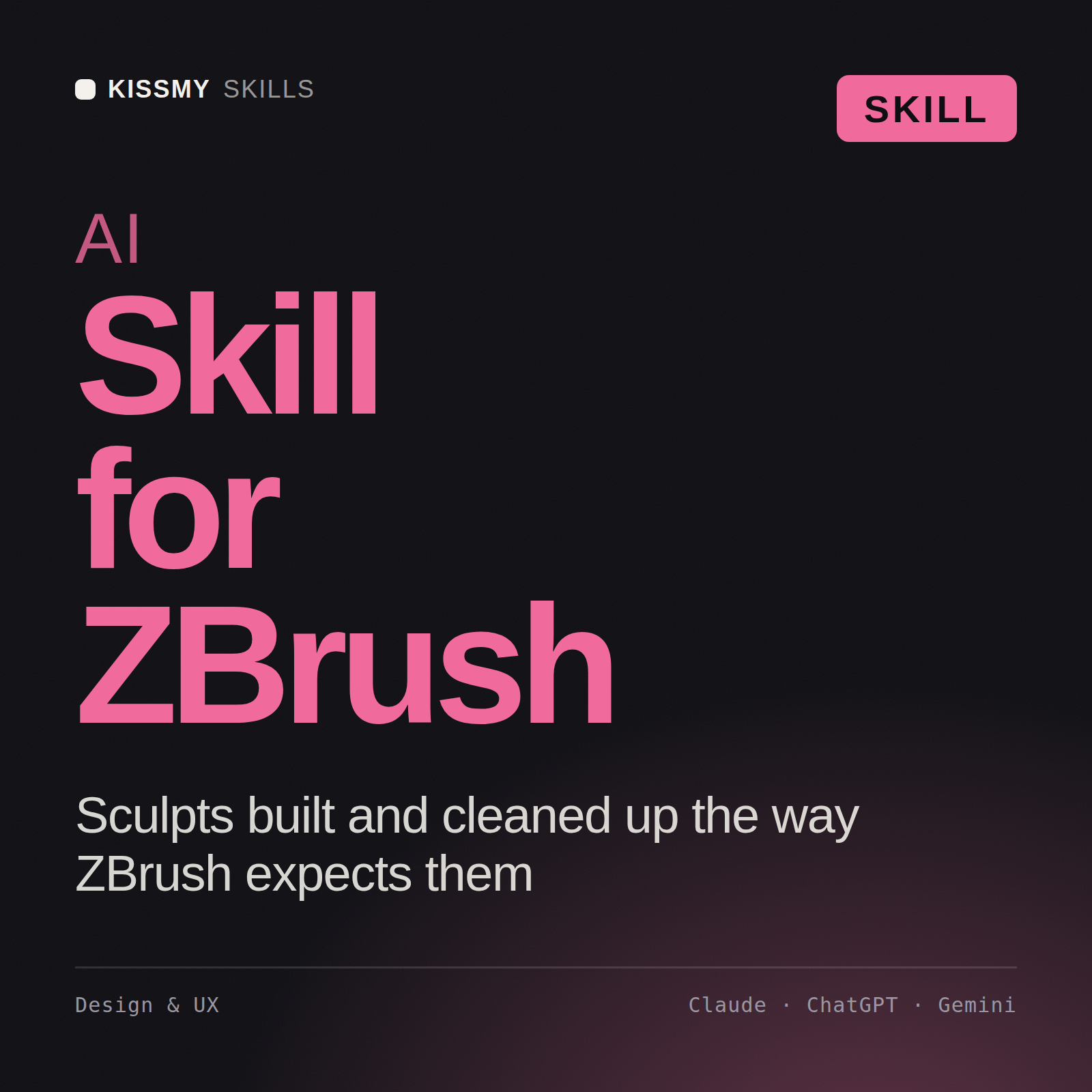 AI Skill for ZBrush AI skill by KissMySkills, cover