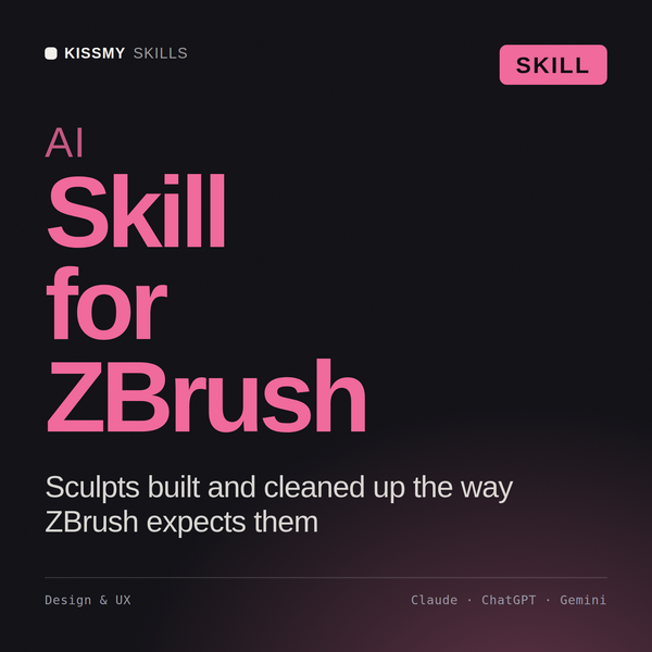 AI Skill for ZBrush AI skill by KissMySkills, cover
