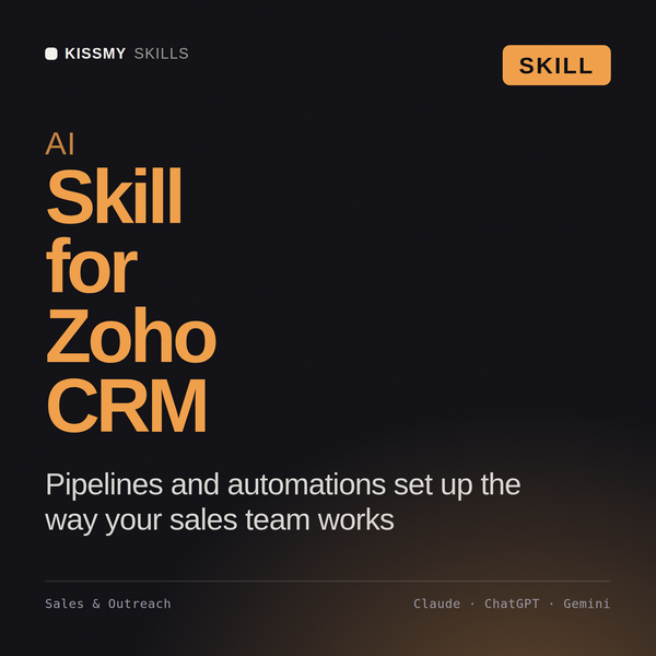 AI Skill for Zoho CRM AI skill by KissMySkills, cover