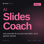 AI Slides Coach AI skill by KissMySkills, cover