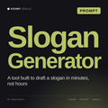 Slogan Generator AI prompt by KissMySkills, cover