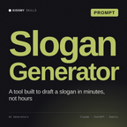 Slogan Generator AI prompt by KissMySkills, cover