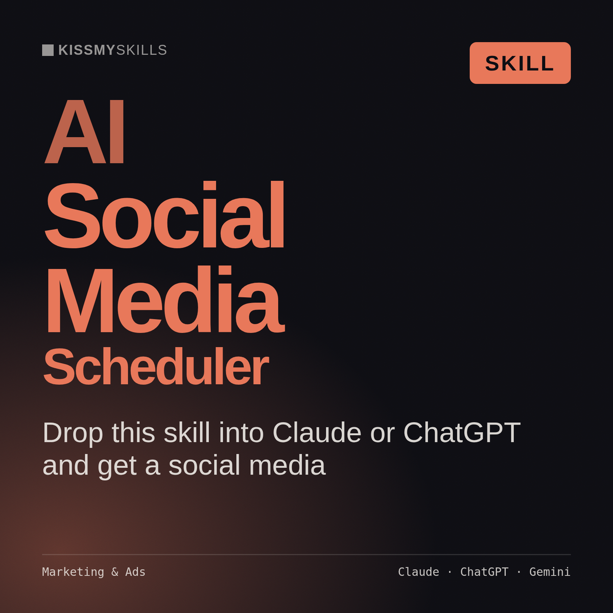 AI Social Media Scheduler AI skill by KissMySkills, cover