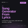 AI Song Generator From Lyrics AI prompt by KissMySkills, cover