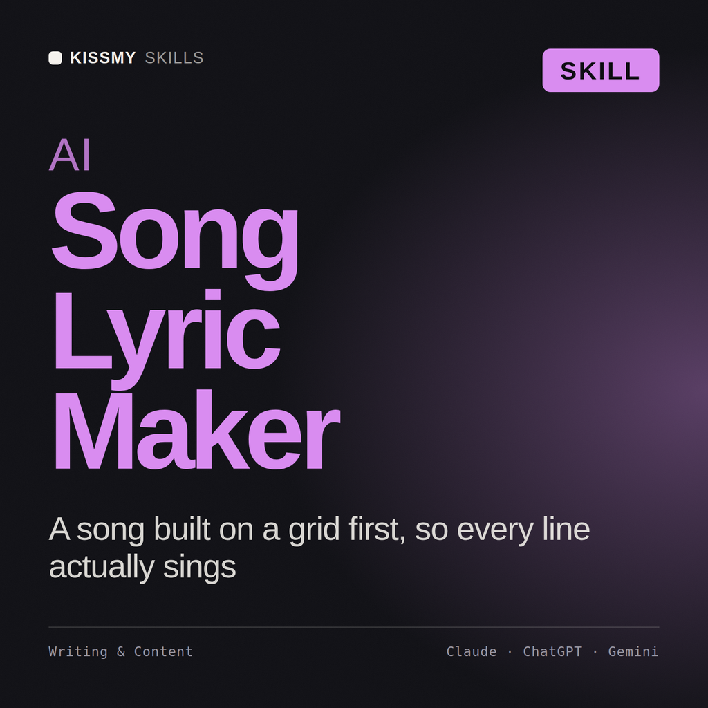 AI Song Lyric Maker AI skill by KissMySkills, cover