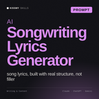 AI Songwriting Lyrics Generator AI prompt by KissMySkills, cover