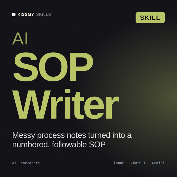 AI SOP Writer AI skill by KissMySkills, cover