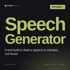 Speech Generator AI prompt by KissMySkills, cover