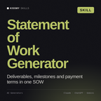 Statement of Work Generator AI skill by KissMySkills, cover