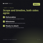 What's inside the Statement of Work Generator AI skill: Deliverables, Milestones, Ready to attach