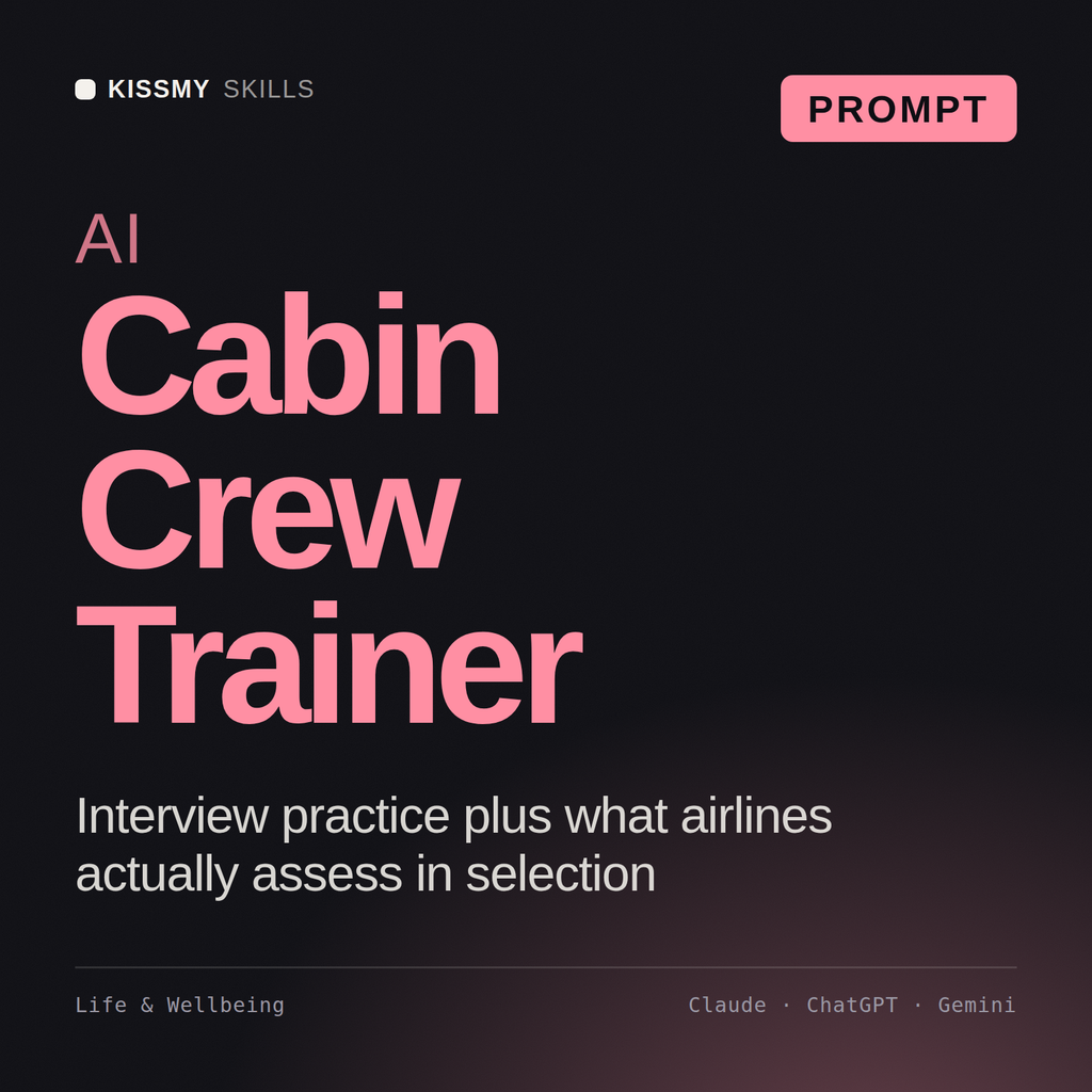 AI Cabin Crew Trainer AI prompt by KissMySkills, cover
