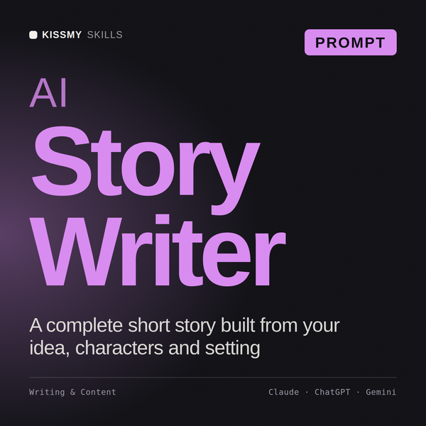 AI Story Writer AI prompt by KissMySkills, cover