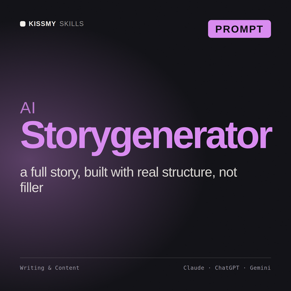 AI Storygenerator AI prompt by KissMySkills, cover