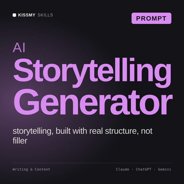 AI Storytelling Generator AI prompt by KissMySkills, cover