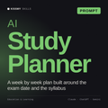 AI Study Planner AI prompt by KissMySkills, cover