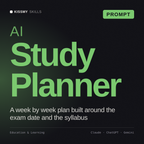 AI Study Planner AI prompt by KissMySkills, cover