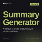 Summary Generator AI prompt by KissMySkills, cover