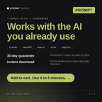 The AI SWOT Chart Maker AI prompt works with Claude, ChatGPT, Gemini and any AI chat, 30-day money-back guarantee