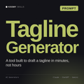 Tagline Generator AI prompt by KissMySkills, cover
