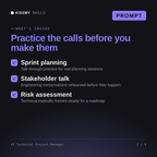What's inside the AI Technical Project Manager AI prompt: Sprint planning, Stakeholder talk, Risk assessment