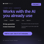 The AI Technical Project Manager AI prompt works with Claude, ChatGPT, Gemini and any AI chat, 30-day money-back guarantee