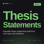 Thesis Statements AI skill by KissMySkills, cover