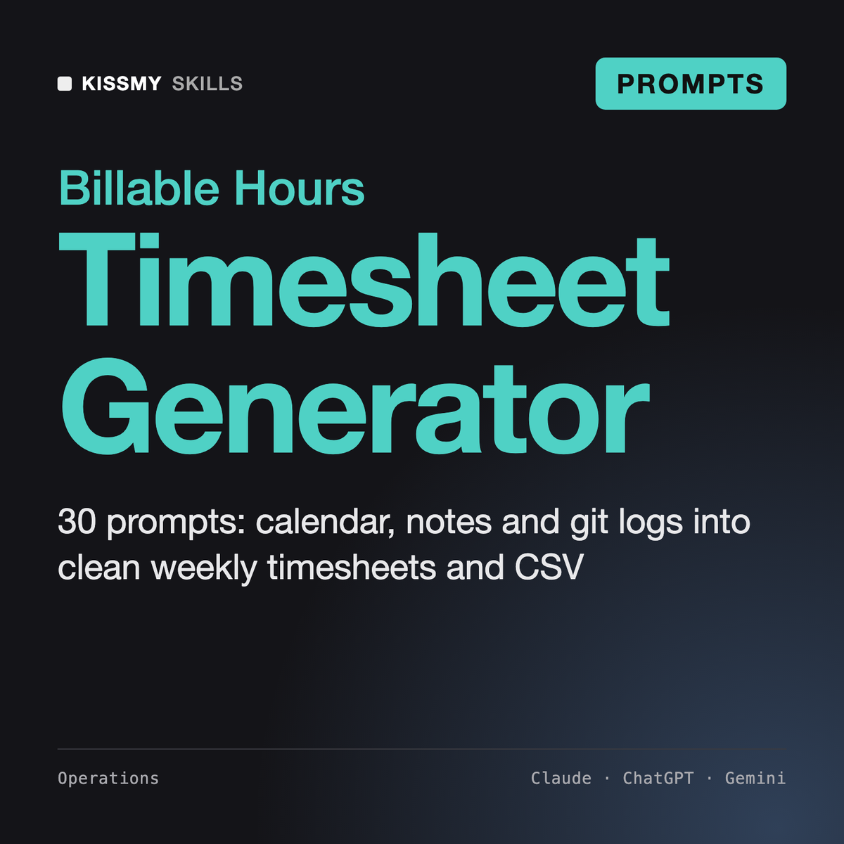 AI Timesheet Generator by KissMySkills, cover