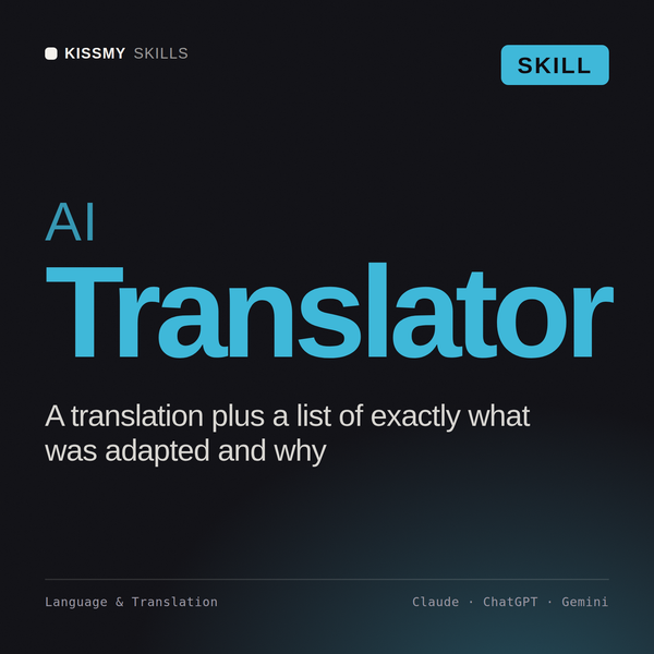 AI Translator AI skill by KissMySkills, cover
