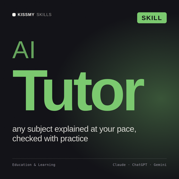 AI Tutor AI skill by KissMySkills, cover