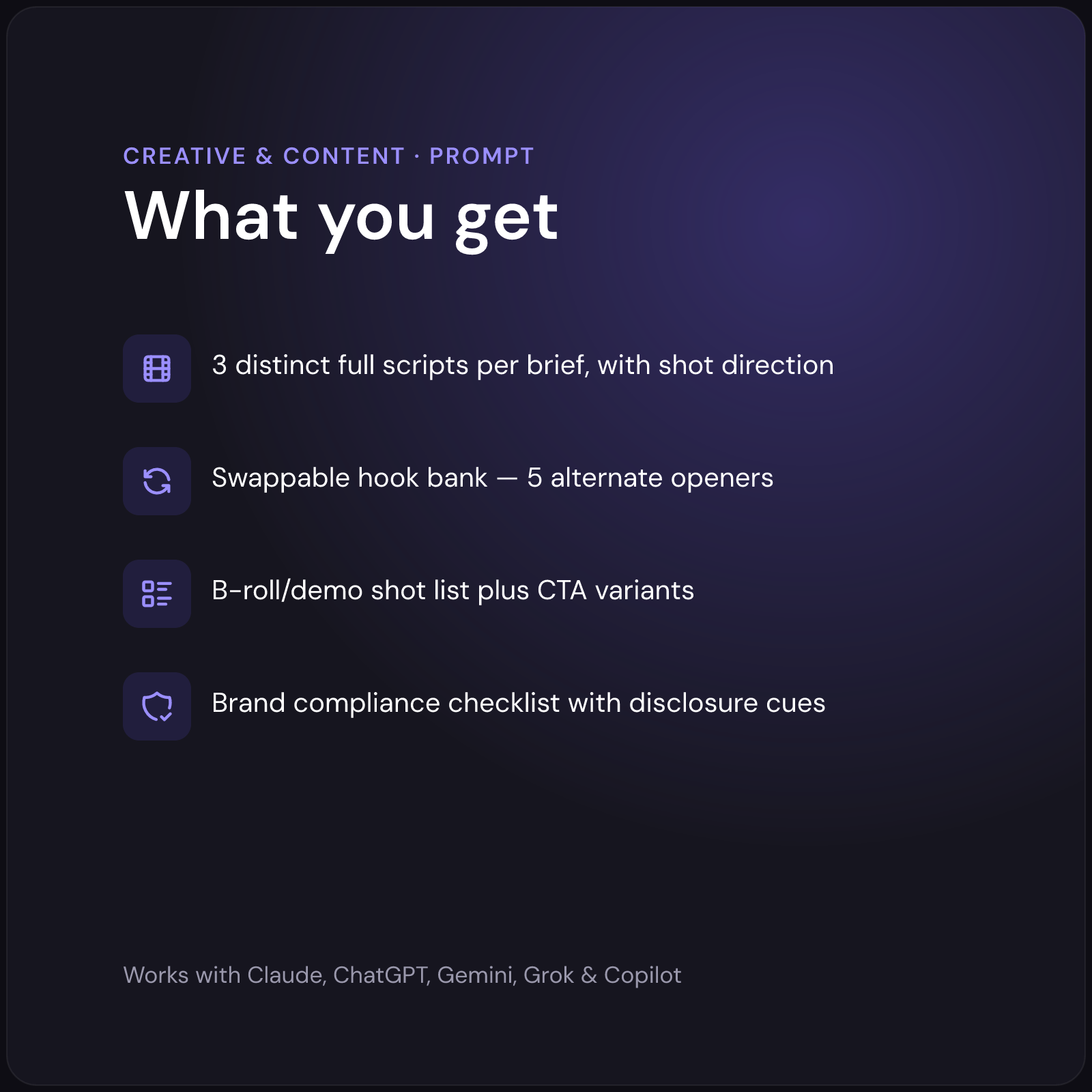 AI UGC Video Script Generator — what you get