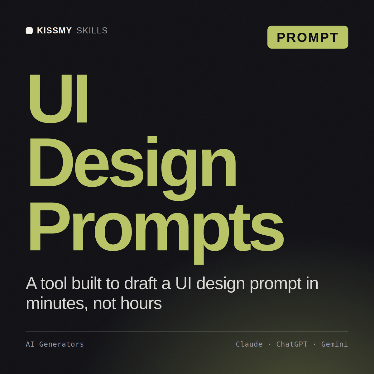 UI Design Prompts AI prompt by KissMySkills, cover
