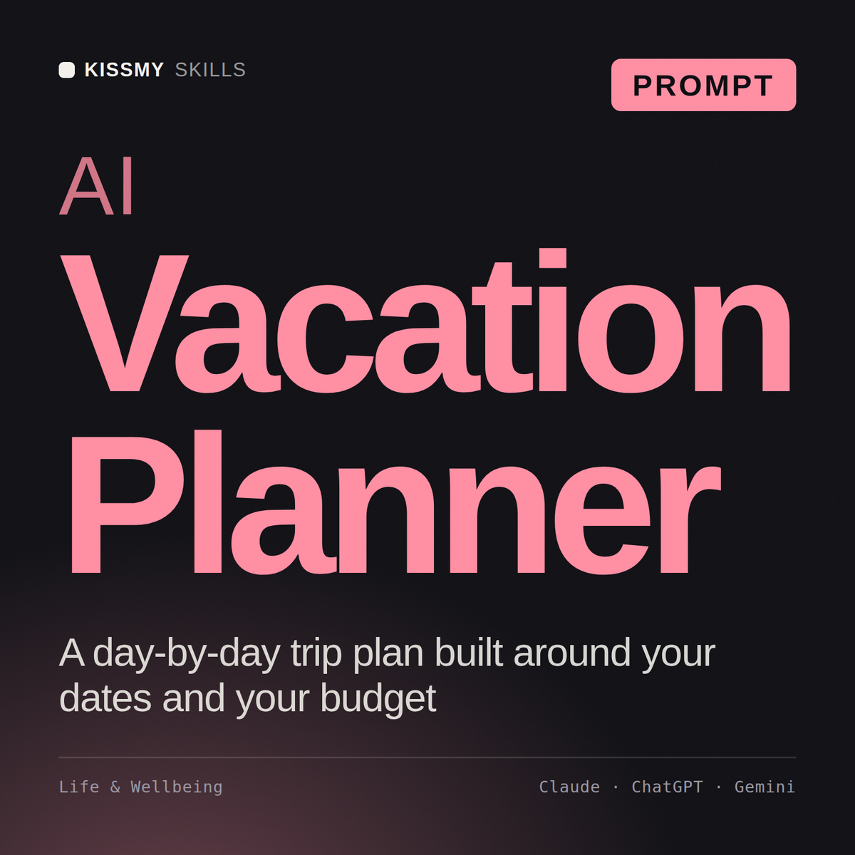 AI Vacation Planner AI prompt by KissMySkills, cover