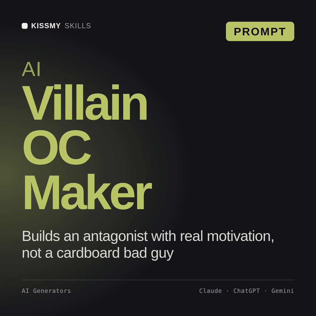 AI Villain OC Maker AI prompt by KissMySkills, cover