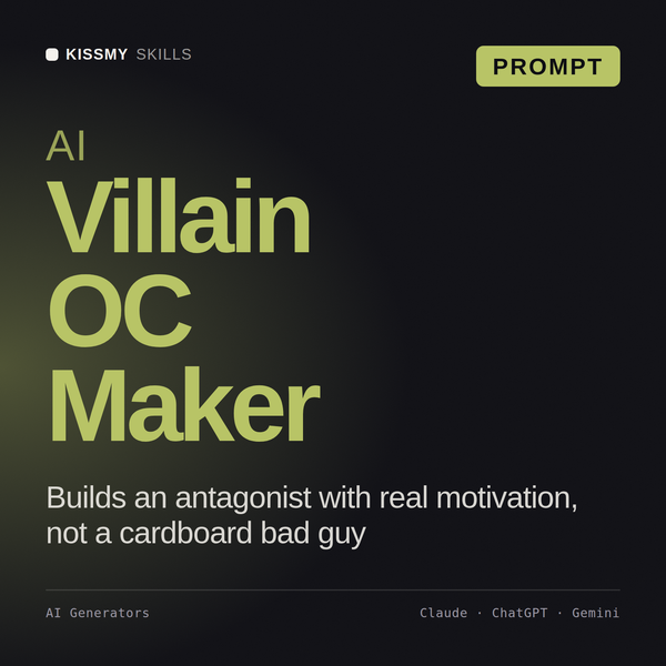 AI Villain OC Maker AI prompt by KissMySkills, cover