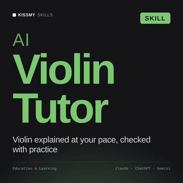 AI Violin Tutor AI skill by KissMySkills, cover