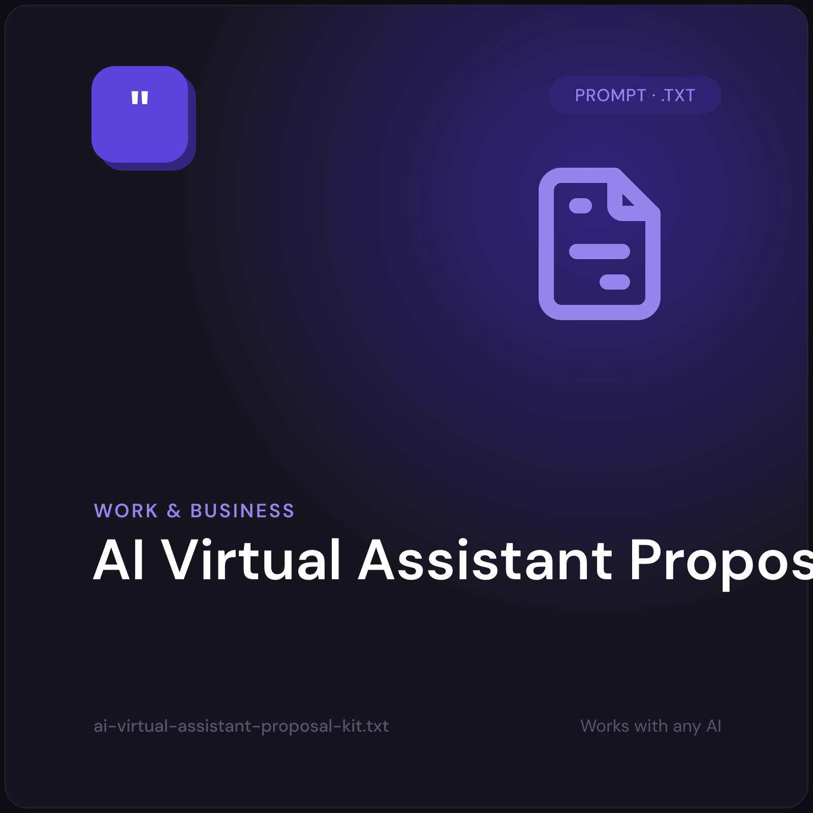 AI Virtual Assistant Proposal Kit prompt cover