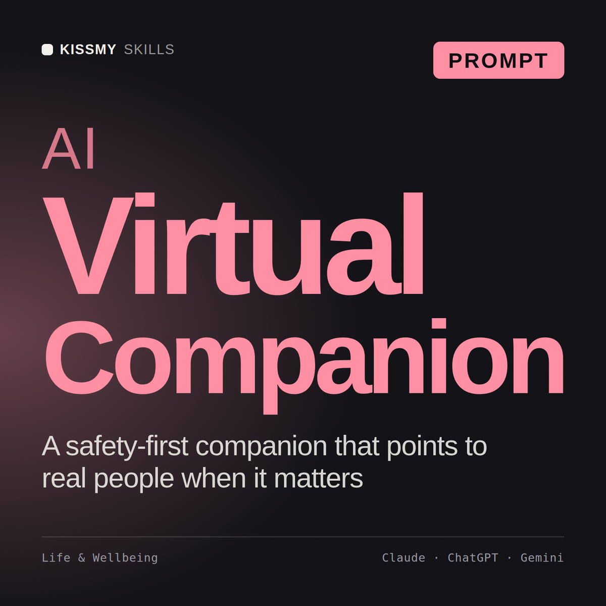 AI Virtual Companion AI prompt by KissMySkills, cover