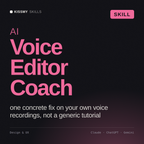 AI Voice Editor Coach AI skill by KissMySkills, cover