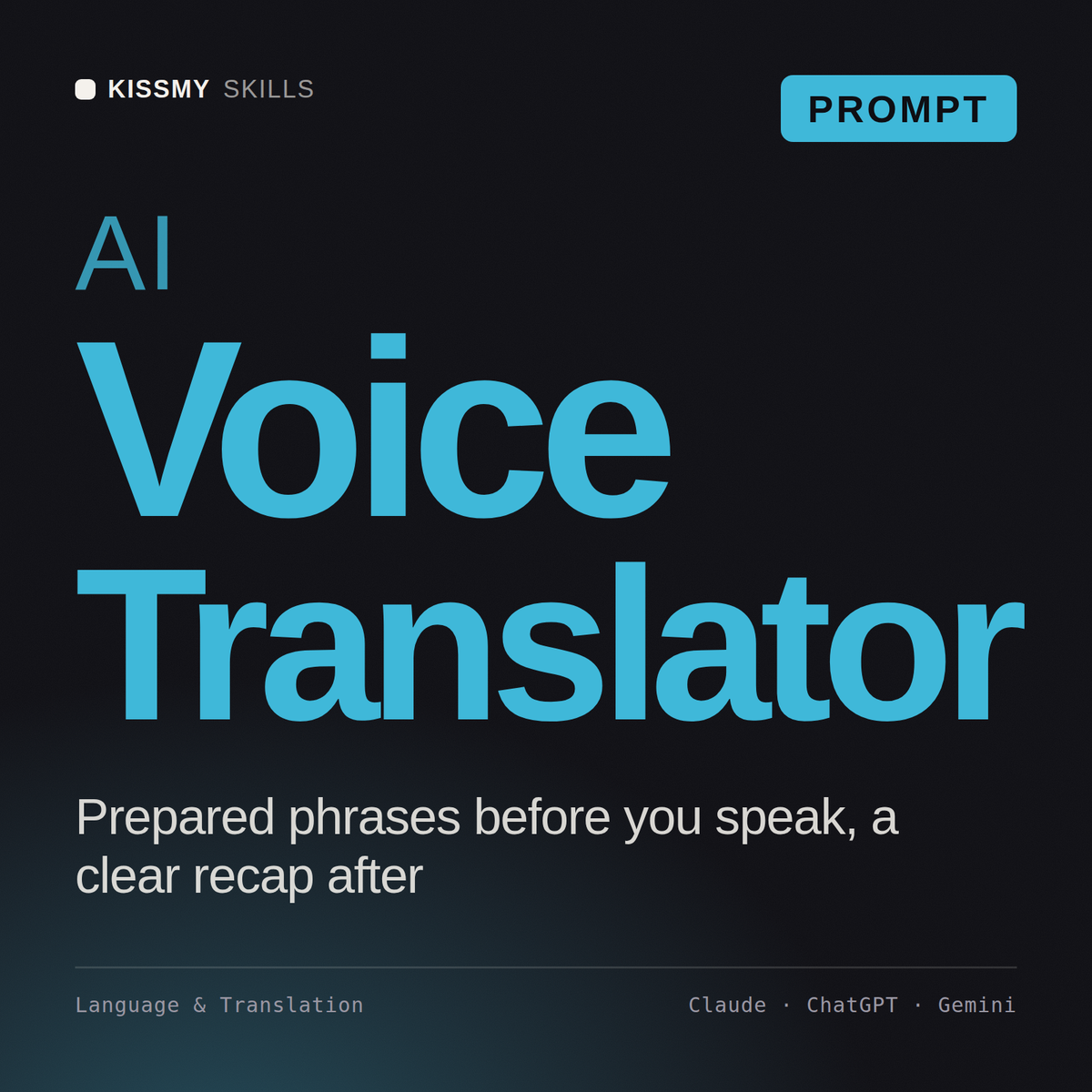 AI Voice Translator AI prompt by KissMySkills, cover