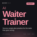 AI Waiter Trainer AI prompt by KissMySkills, cover