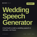 Wedding Speech Generator AI prompt by KissMySkills, cover