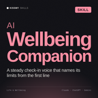 AI Wellbeing Companion AI skill by KissMySkills, cover