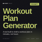 Workout Plan Generator AI prompt by KissMySkills, cover