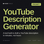 YouTube Description Generator AI prompt by KissMySkills, cover