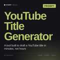 YouTube Title Generator AI prompt by KissMySkills, cover
