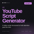 AI YouTube Script Generator AI prompt by KissMySkills, cover