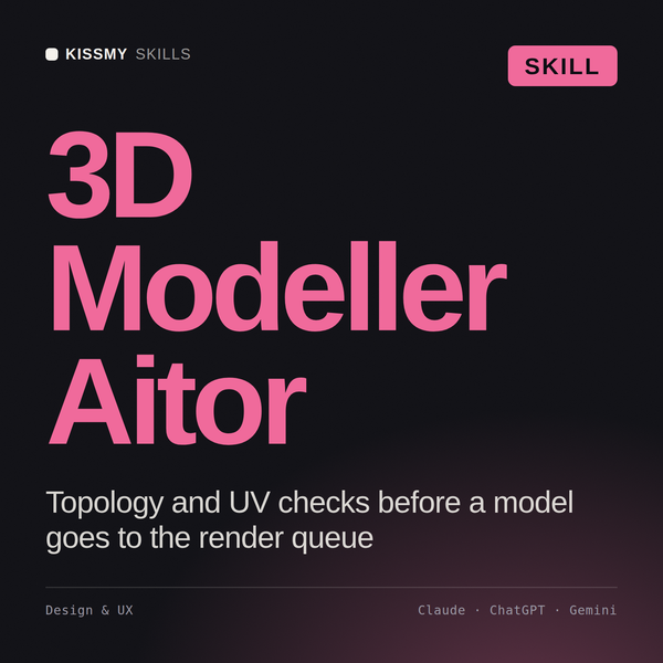 3D Modeller, Aitor AI skill by KissMySkills, cover